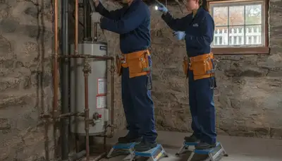 Plumber repairing pipe in Norton, MA for residential plumbing service