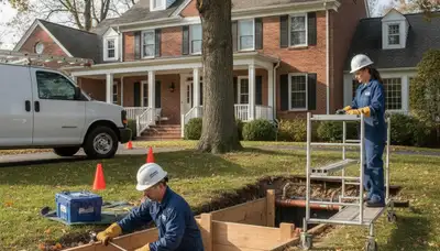 Plumber repairing pipe in Norton, MA for Norton Plumbing and Heating