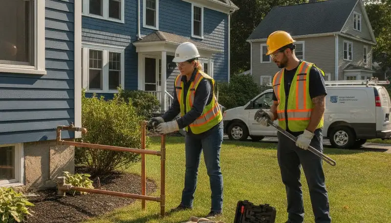 Plumber repairing pipes in Norton, MA for Norton Plumbing and Heating