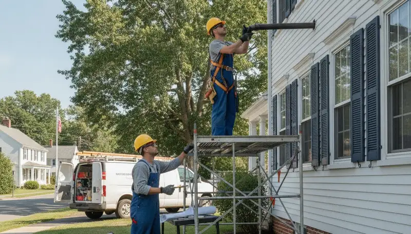 Professional plumber repairing pipes in Norton, MA for residential plumbing service