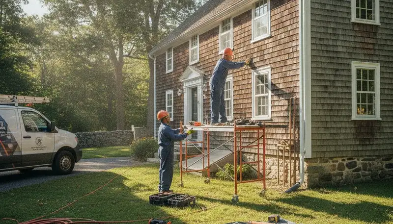 Plumber repairing pipe in Norton, MA for plumbing repair service