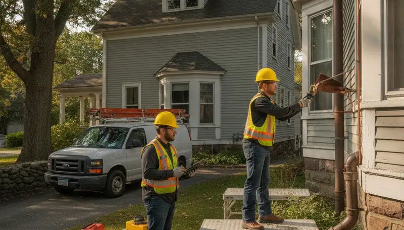 Plumbing repair service truck in Norton, MA for residential pipe and leak repairs