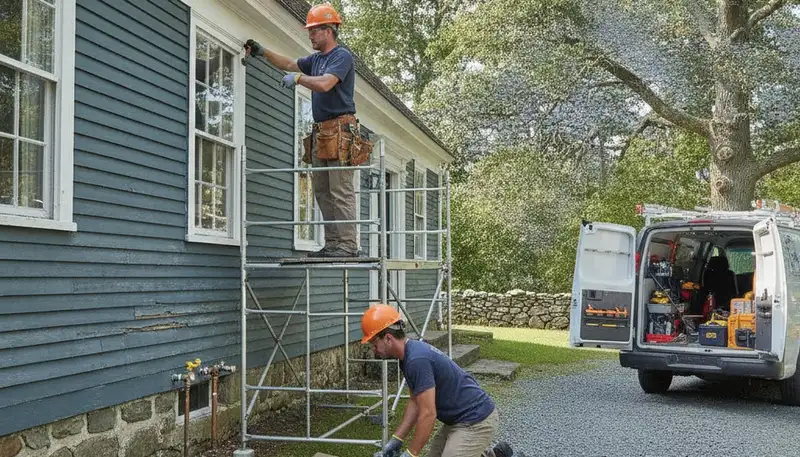 Plumber repairing pipe in Norton, MA for residential plumbing service