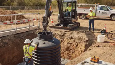 Septic tank installation in Norton, MA by professional plumbing repair technicians